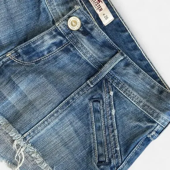HOLLISTER Women's Denim Shorts W 26 Blue Casual Style - Picture 5 of 8